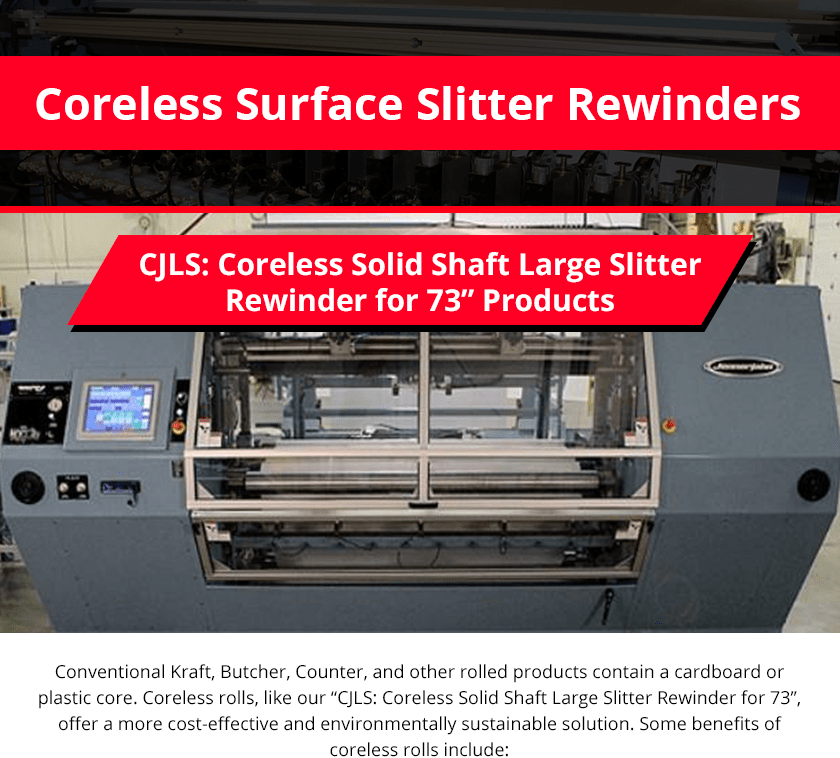 Coreless Surface Slitter Rewinders