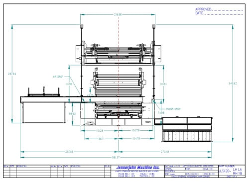 Diagram of JLS 120 large slitter rewinder machine