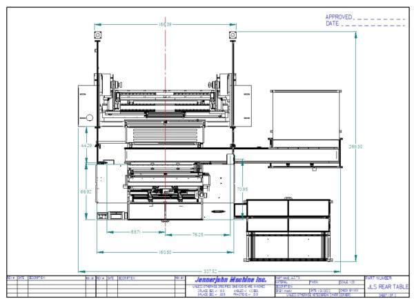 Diagrama trasero de la máquina cortadora rebobinadora JLS 73